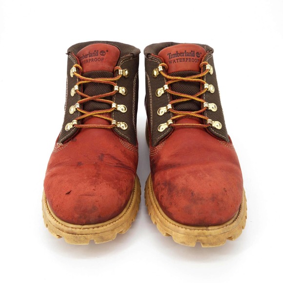 Timberland Leather Waterproof Boots Outdoor Workwear 13048 Cognac Men's US 12 - Picture 4 of 10